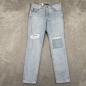 Levis Twig Slim Jeans Womens 28 Light Wash Distressed Denim High Rise